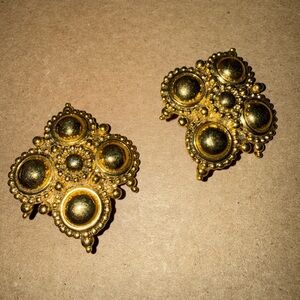 Vintage-Inspired Gold Statement Earrings
